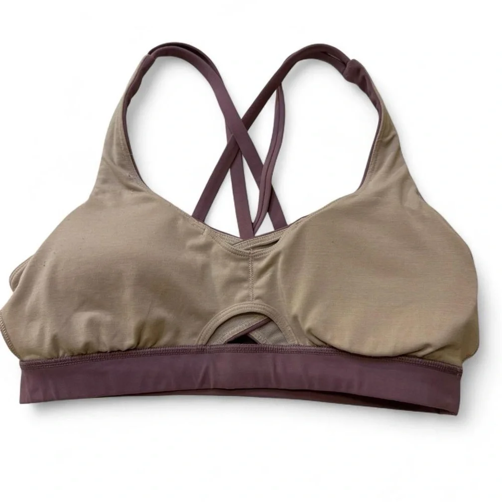 Lululemon Energy Bra Wrap Dusty Mauve Sz 6 Medium Support B-D Cup